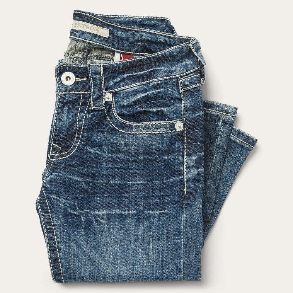 816 Fit Jeans With White "S" Back Pocket Blue | Stetson Women