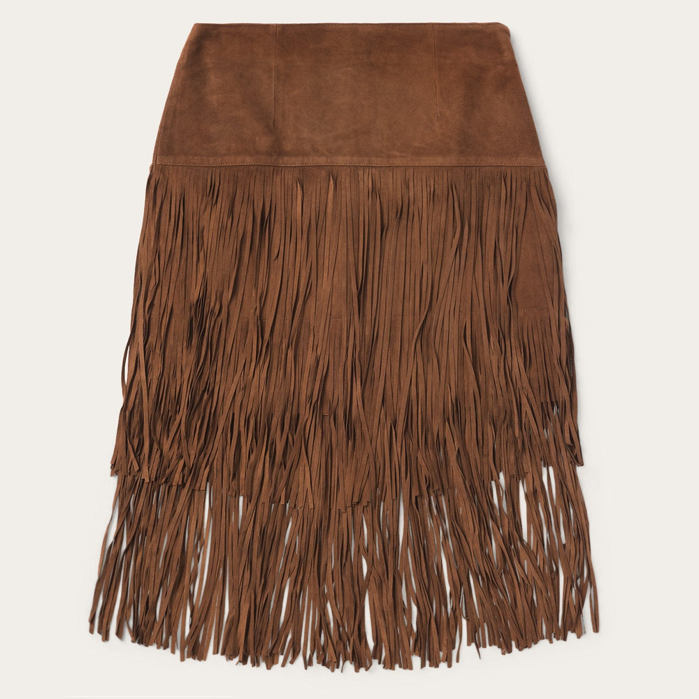 Suede Fringed Skirt Brown | Stetson Women