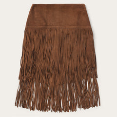 Suede Fringed Skirt Brown | Stetson Women