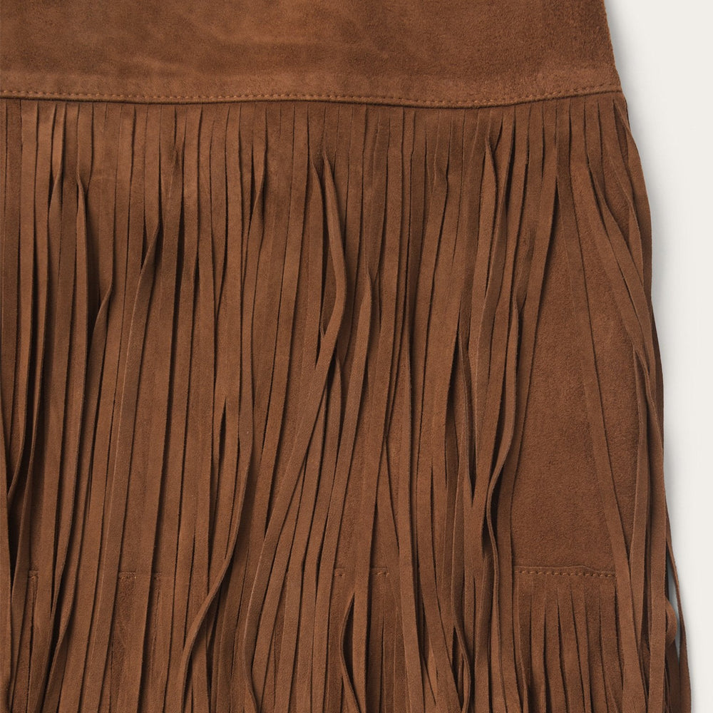 Suede Fringed Skirt Brown | Stetson Women