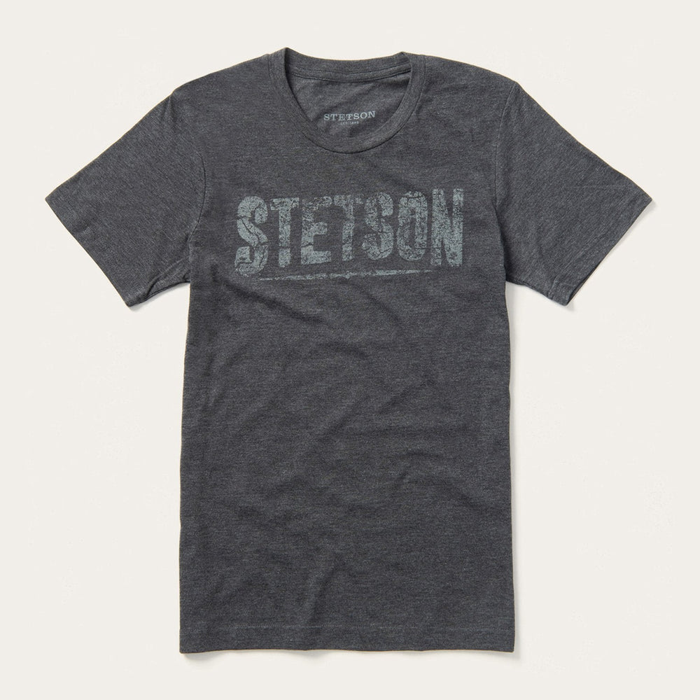 Distressed Stetson Graphic Tee Grey | Stetson Men