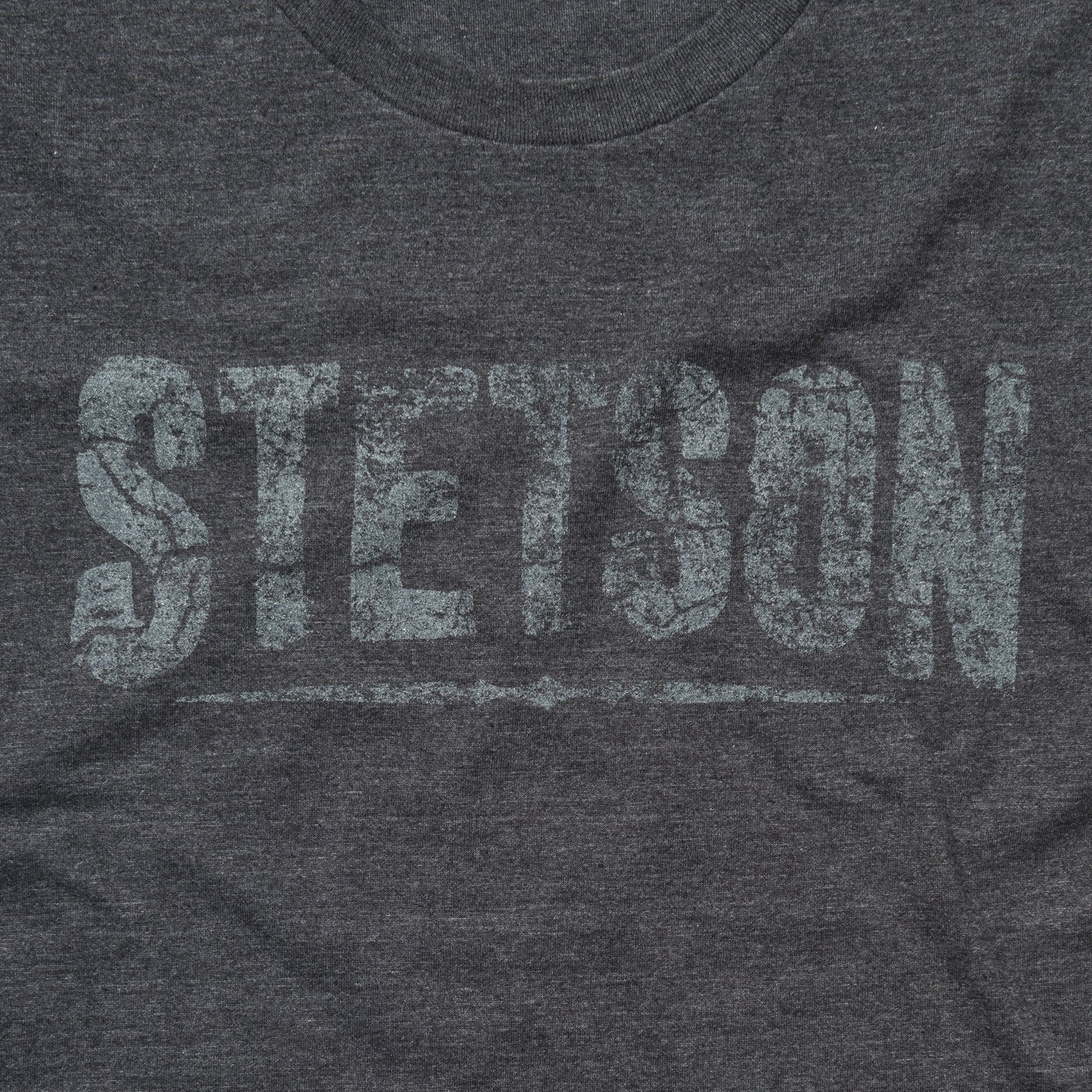 Distressed Stetson Graphic Tee Grey | Stetson Men