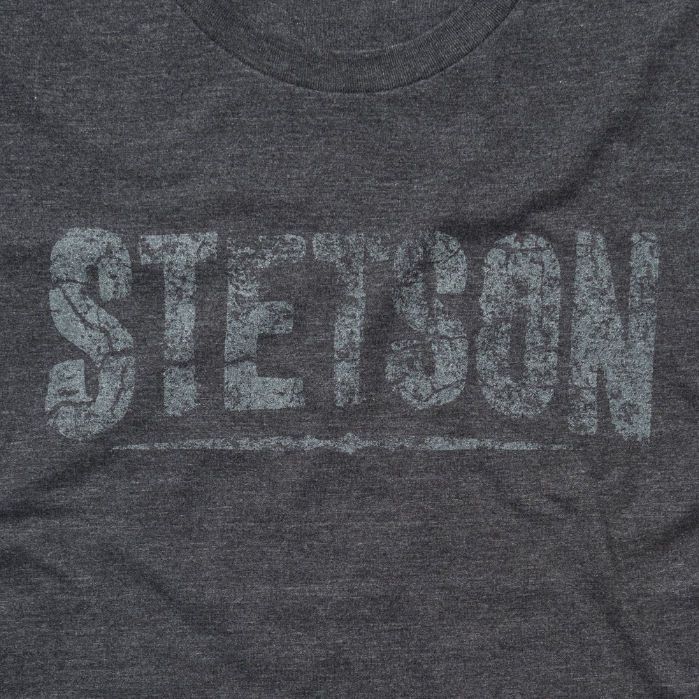 Distressed Stetson Graphic Tee Grey | Stetson Men