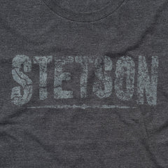 Distressed Stetson Graphic Tee Grey | Stetson Men