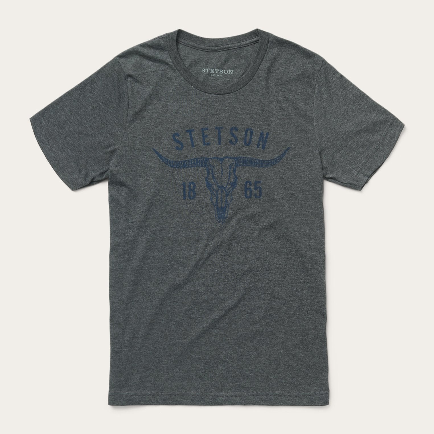 Longhorn Graphic Tee Grey | Stetson Men