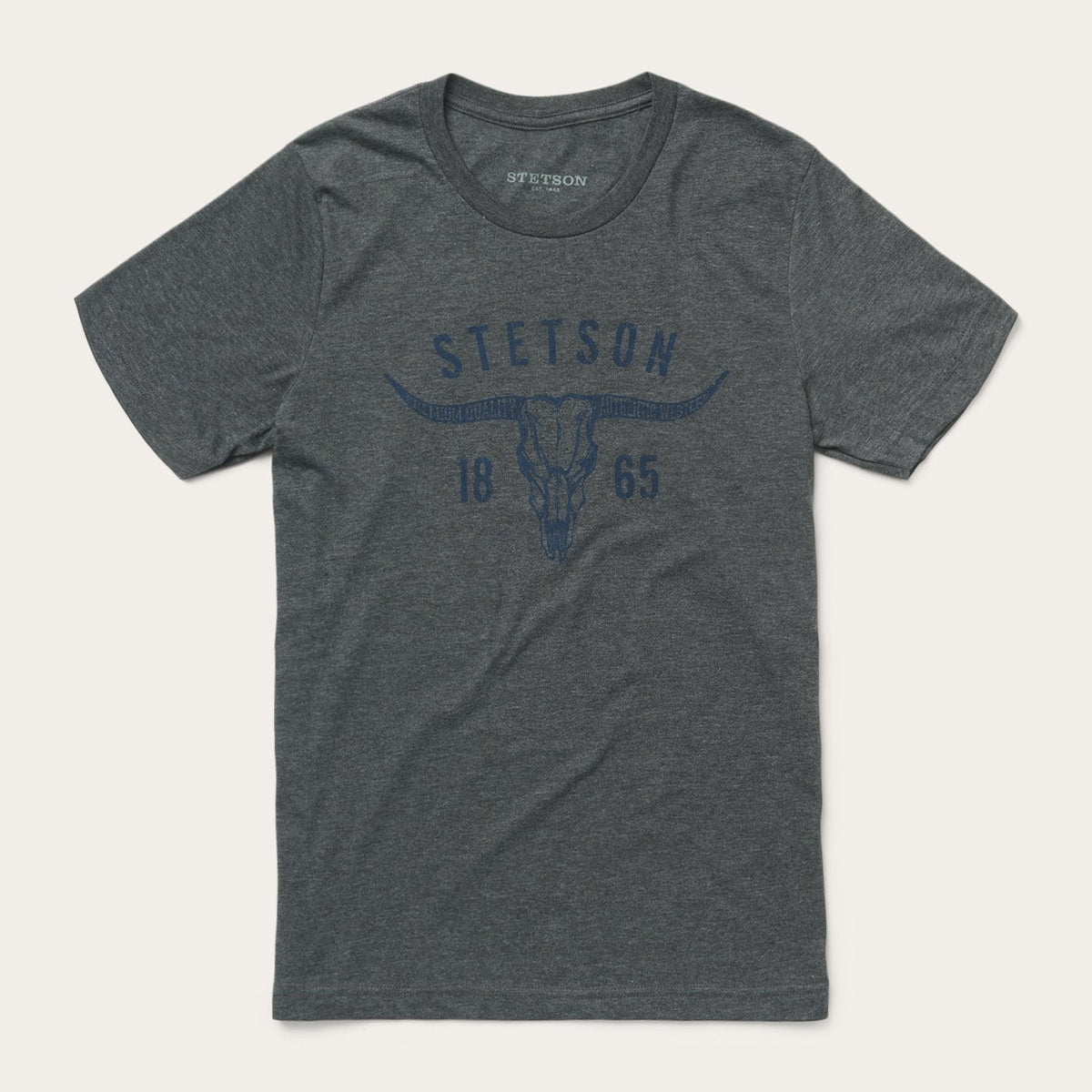 Longhorn Graphic Tee Grey | Stetson Men