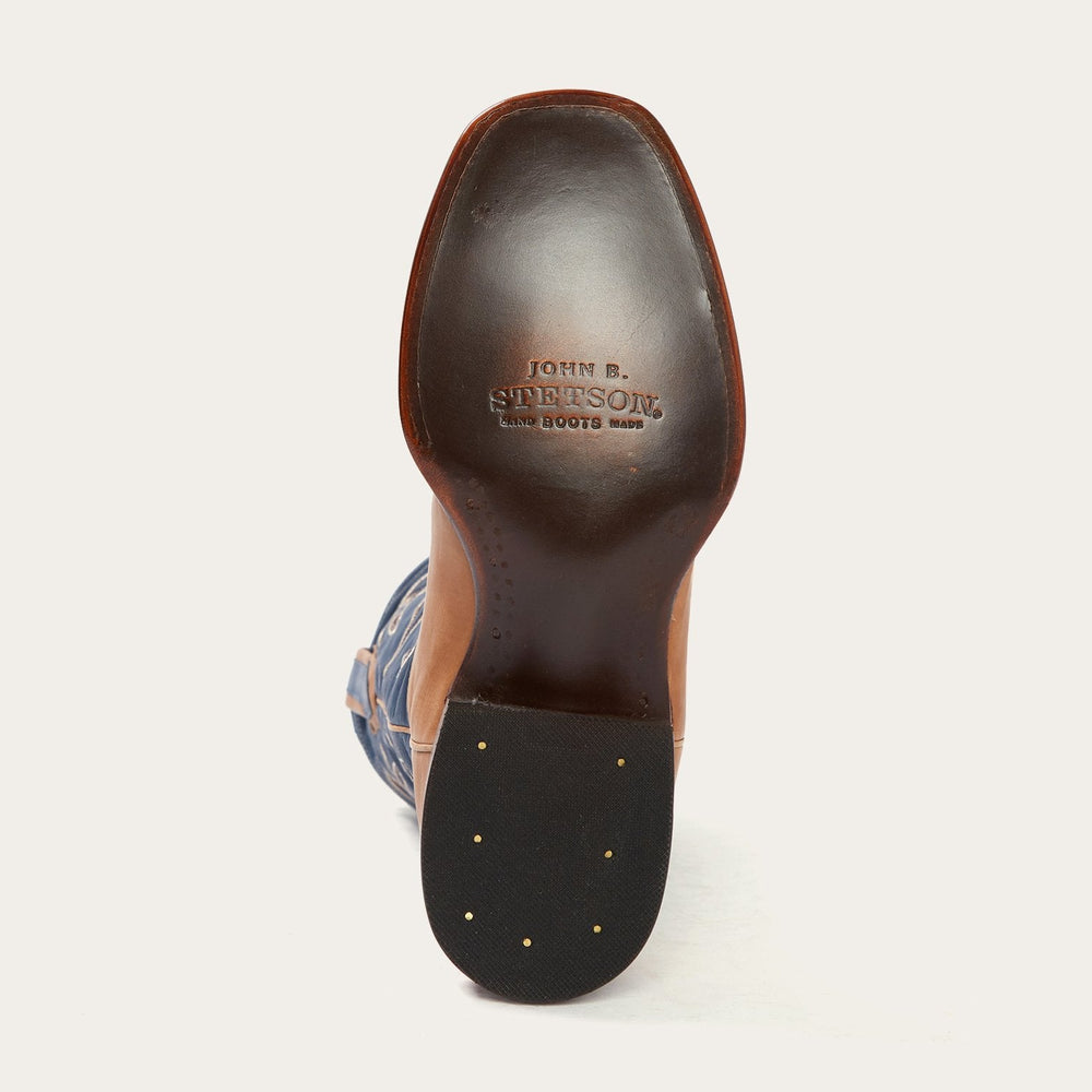 Casper Tan & Blue Matte Cowboy Boot Tan | Stetson