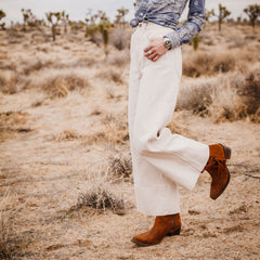 Halle Suede Fringe Side Zip Boot Brown | Stetson