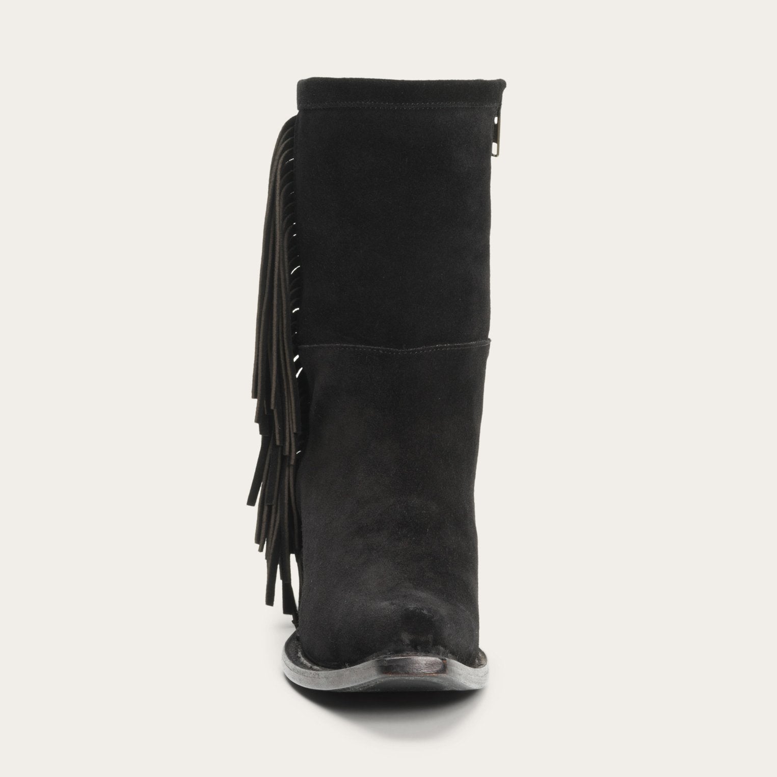 Halle Suede Fringe Side Zip Boot Black | Stetson
