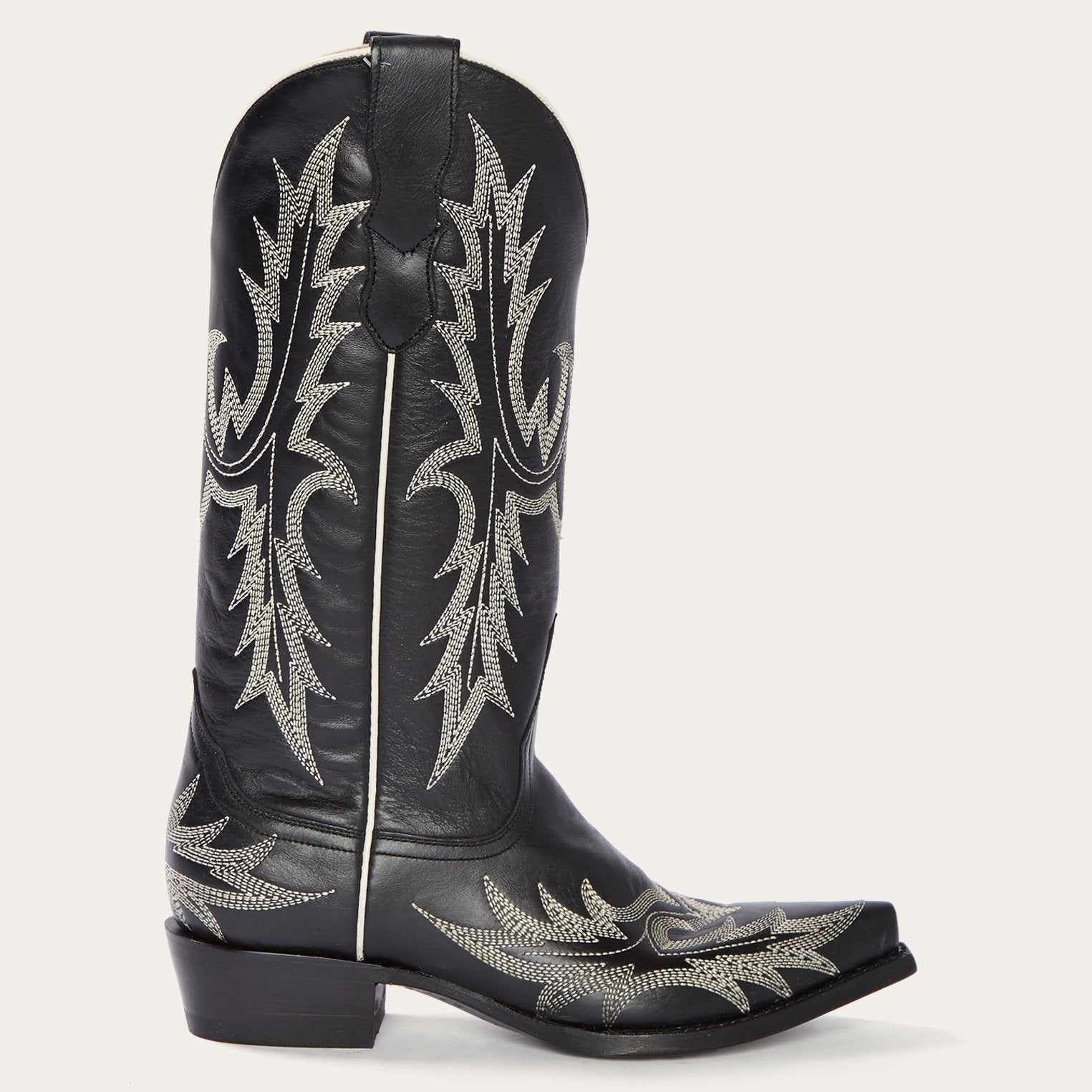 Tina Black & White Flame Embroidered Cowboy Boot Black | Stetson