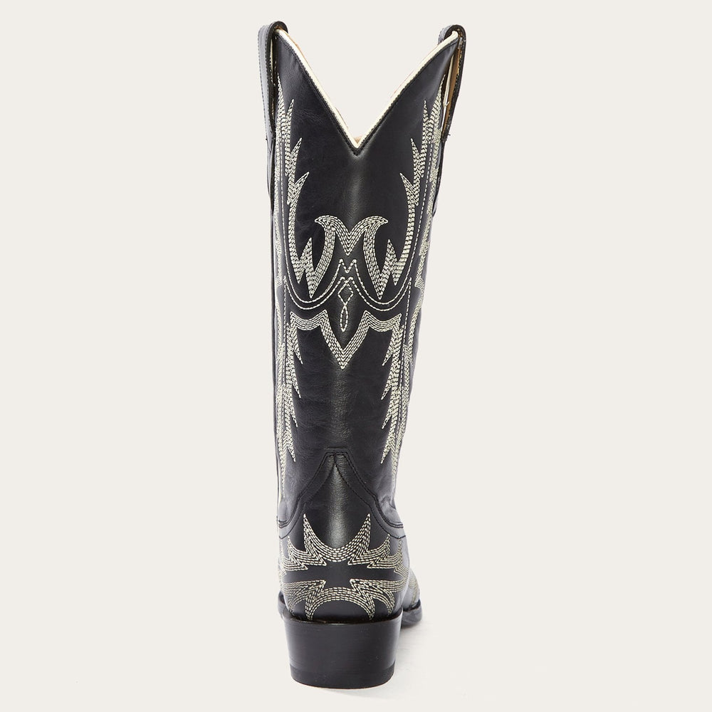 Tina Black & White Flame Embroidered Cowboy Boot Black | Stetson