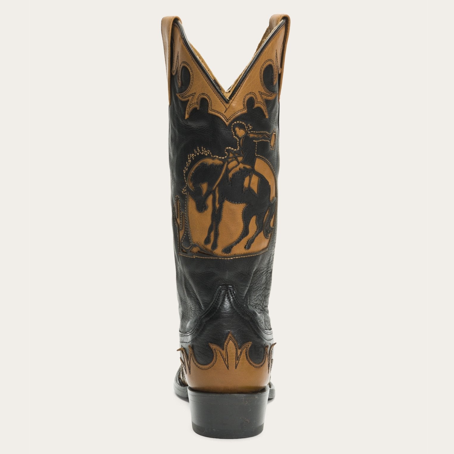 Faye Cowgirl & Horse Underlay Leather Boot Black | Stetson