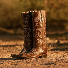 Adeline Burnished Brown Back Zip Cowboy Boot Brown | Stetson