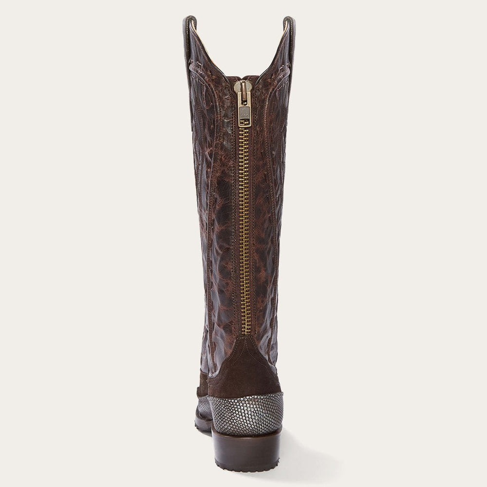 Dakota Brown Suede & Teju Cowboy Boot Brown | Stetson