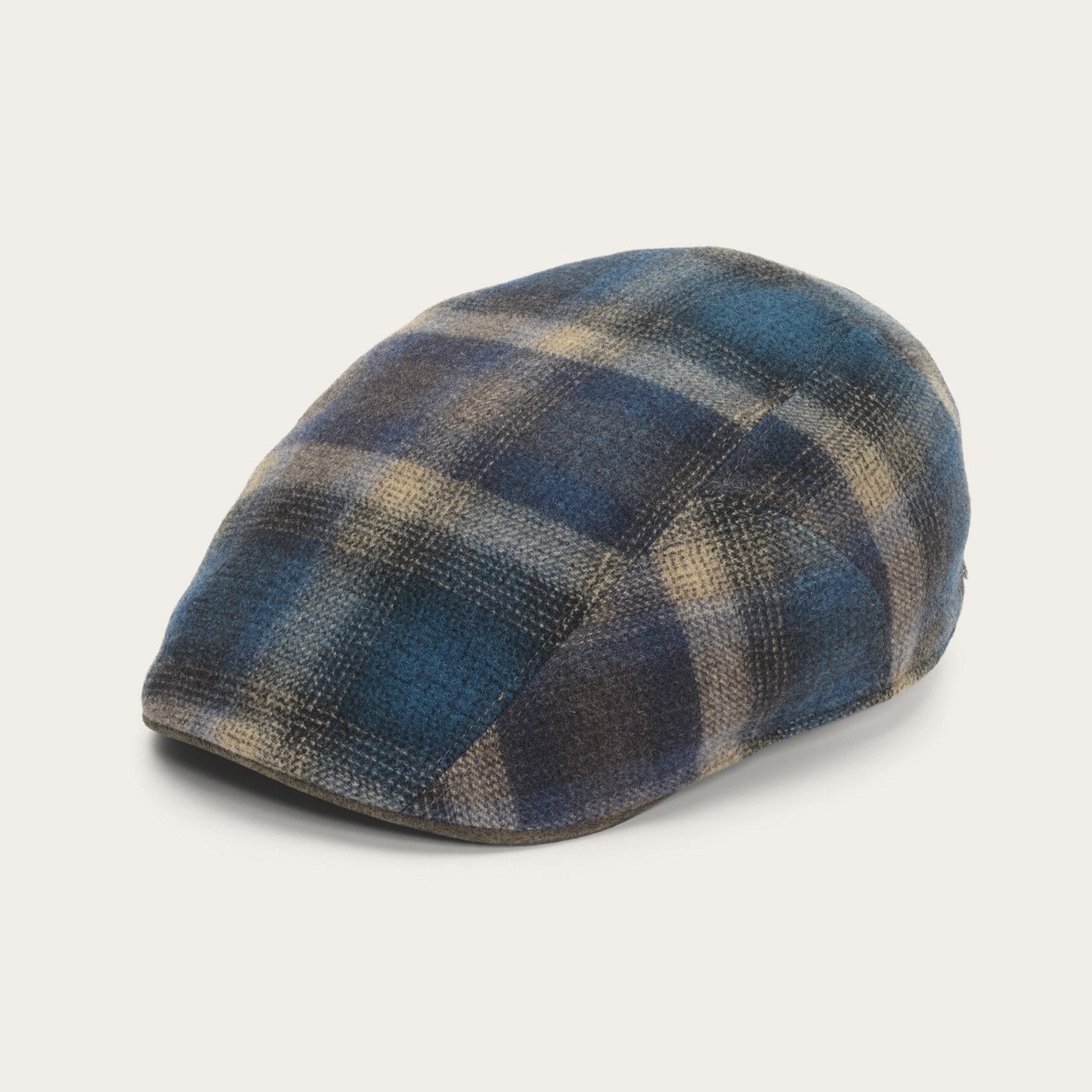 Ivy Virgin Wool Cap Blue Beige Check | Stetson Hats