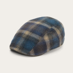 Ivy Virgin Wool Cap Blue Beige Check | Stetson Hats