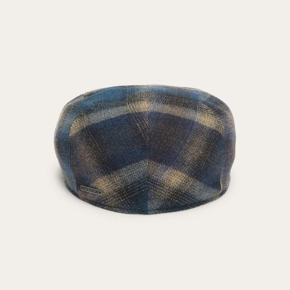 Ivy Virgin Wool Cap Blue Beige Check | Stetson Hats