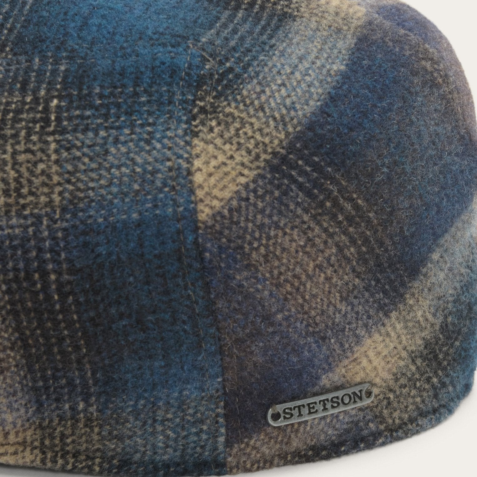Ivy Virgin Wool Cap Blue Beige Check | Stetson Hats