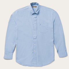 Blue Solid One-Pocket Snap-Front Shirt Blue | Stetson Men