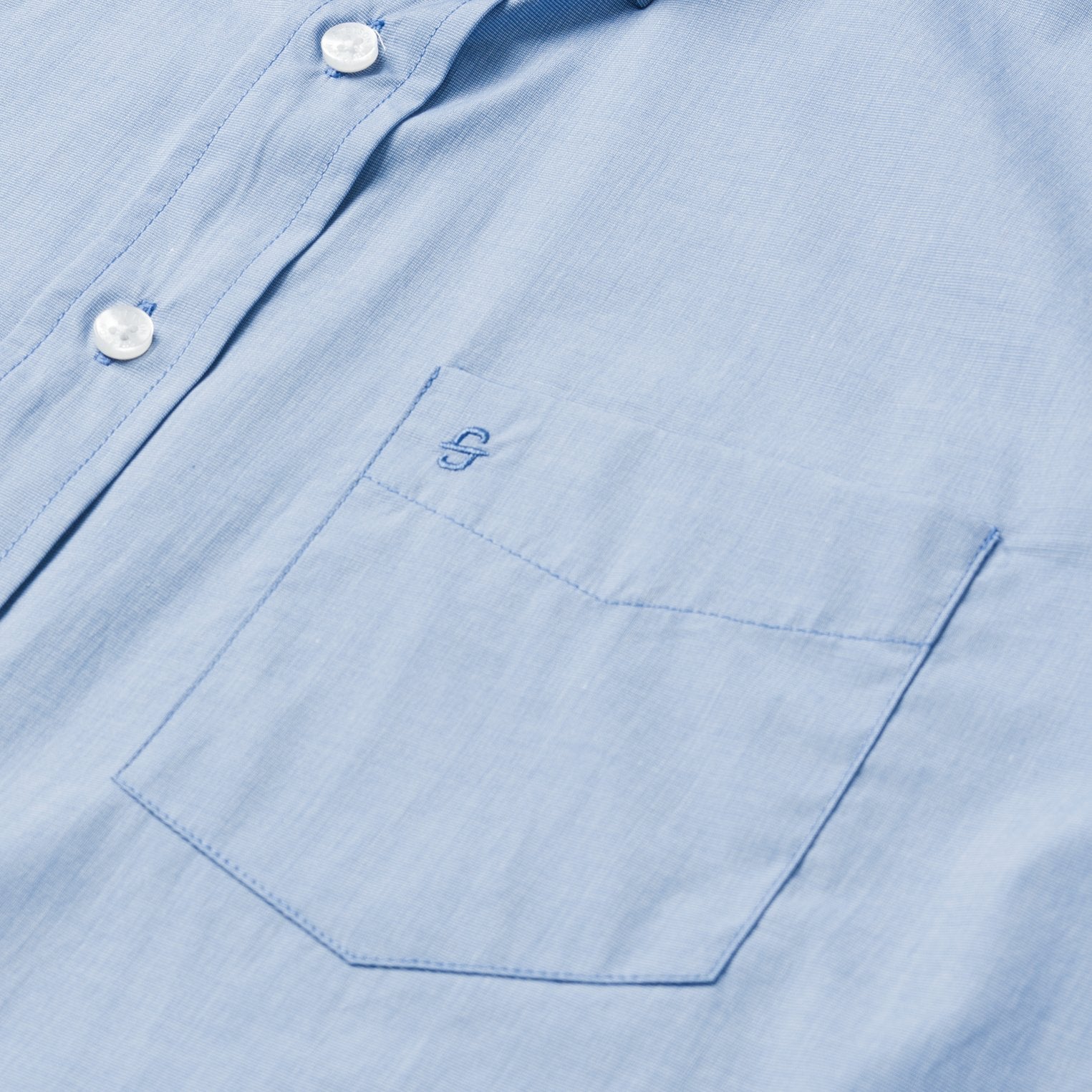 Blue Solid One-Pocket Snap-Front Shirt Blue | Stetson Men