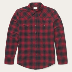 Brushed Twill Plaid Shirt Black | Stetson Men