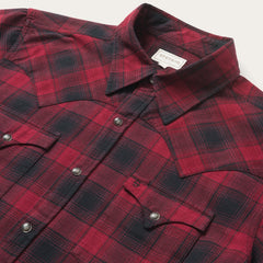 Brushed Twill Plaid Shirt Black | Stetson Men