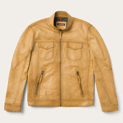 Butter Soft Distressed Leather Jacket Brown | Stetson Men
