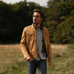 Butter Soft Distressed Leather Jacket Brown | Stetson Men