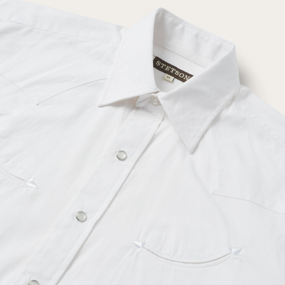 Pin Point Oxford Shirt White | Stetson Men