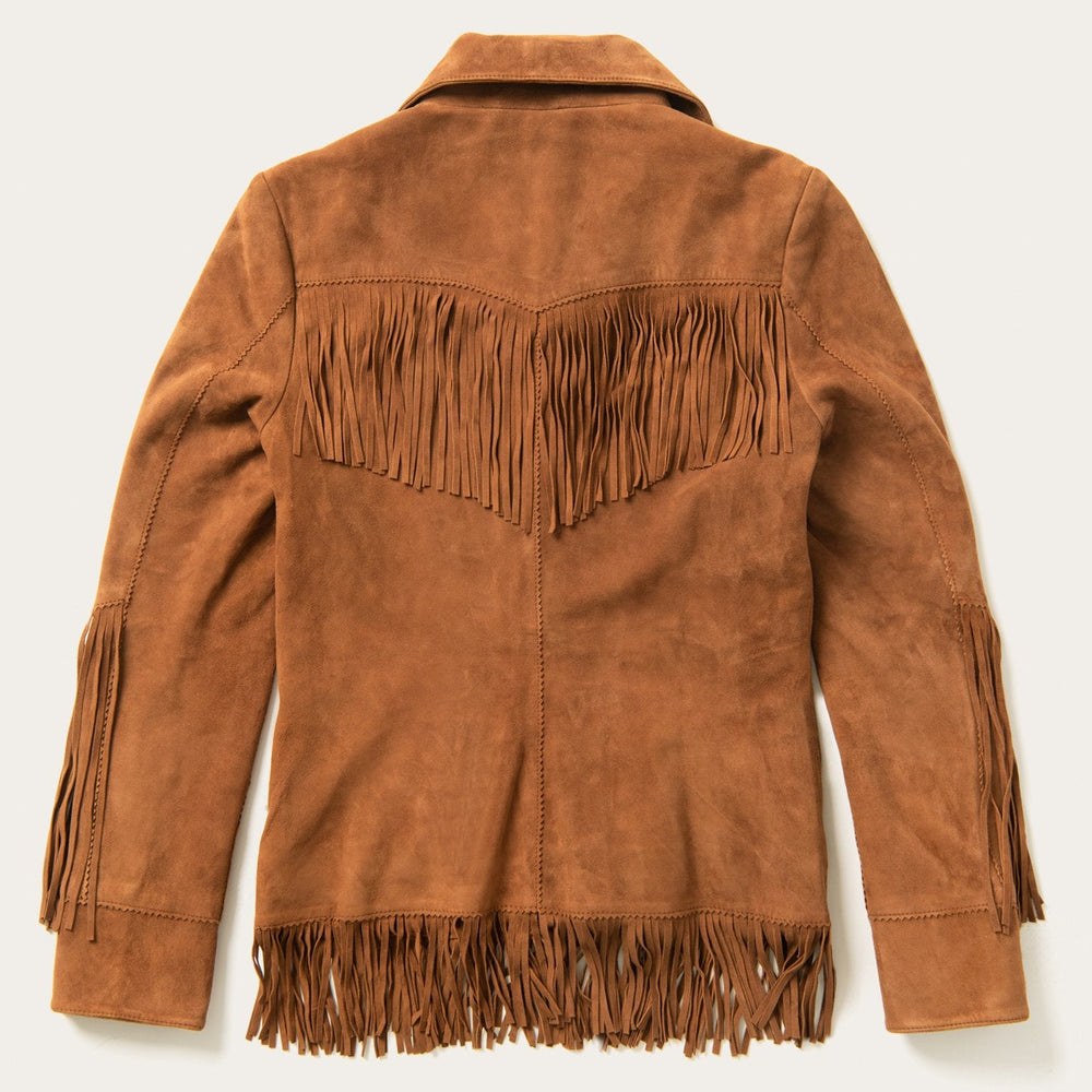 Lamb Suede Fringed Jacket Brown | Stetson Women
