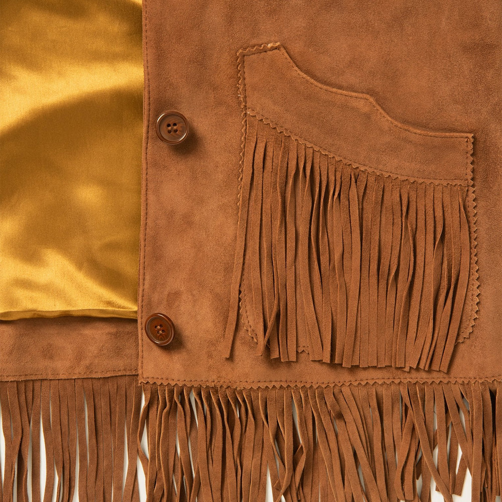 Lamb Suede Fringed Jacket Brown | Stetson Women