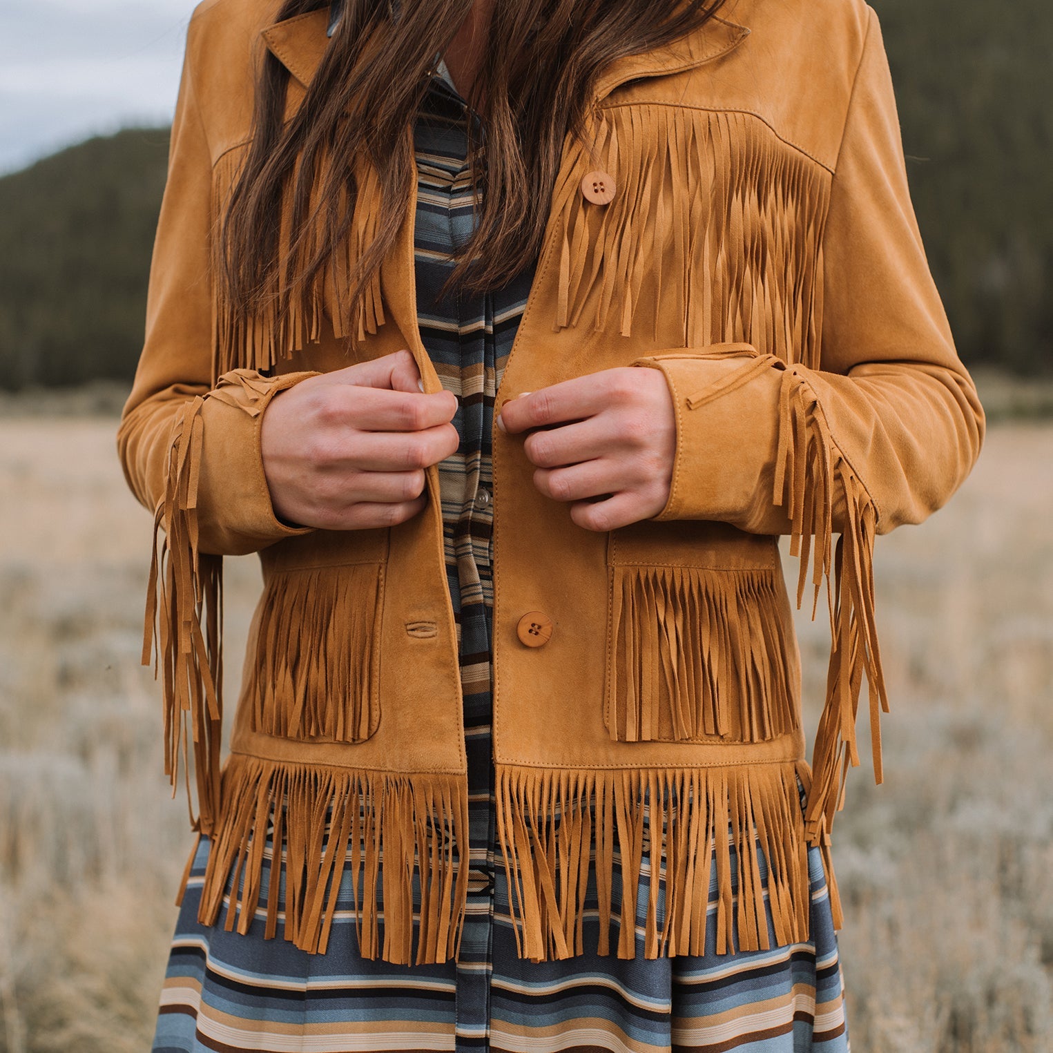 Fringe Suede Jacket Tan | Stetson Women
