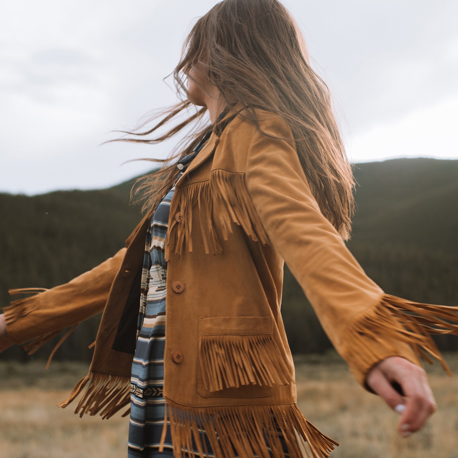 Fringe Suede Jacket Tan | Stetson Women
