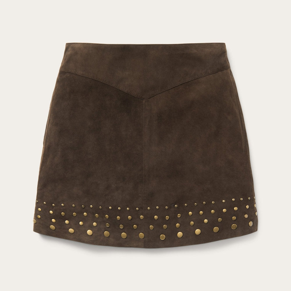 Lamb Suede Skirt with Nailheads Brown | Stetson Women