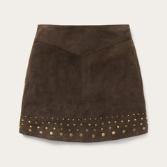 Lamb Suede Skirt with Nailheads Brown | Stetson Women