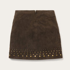 Lamb Suede Skirt with Nailheads Brown | Stetson Women
