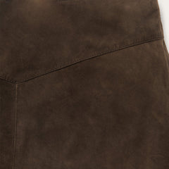 Lamb Suede Skirt with Nailheads Brown | Stetson Women