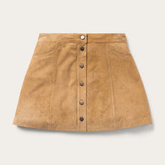 Lamb Suede Gored Skirt Brown | Stetson Women