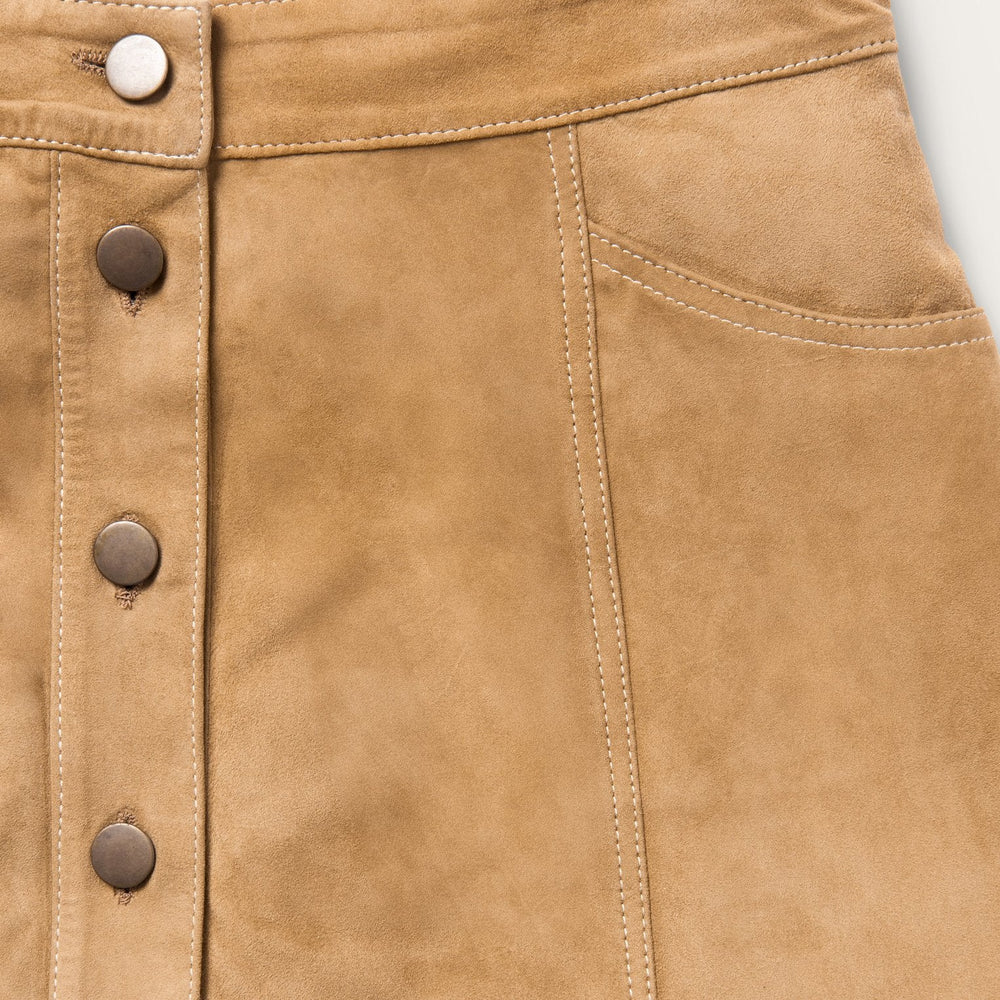 Lamb Suede Gored Skirt Brown | Stetson Women