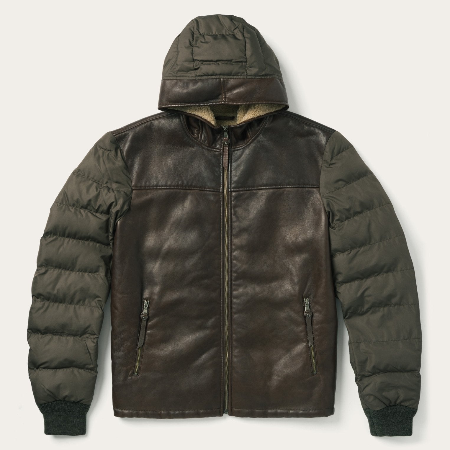 Stetson Hooded Suede Jacket Brown | Stetson Men