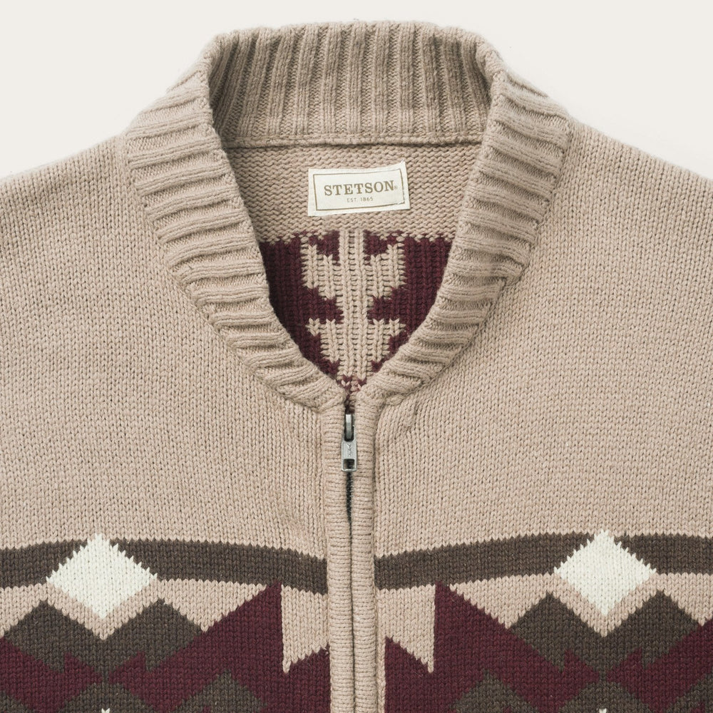 Brown Aztec Cardigan Brown | Stetson Men