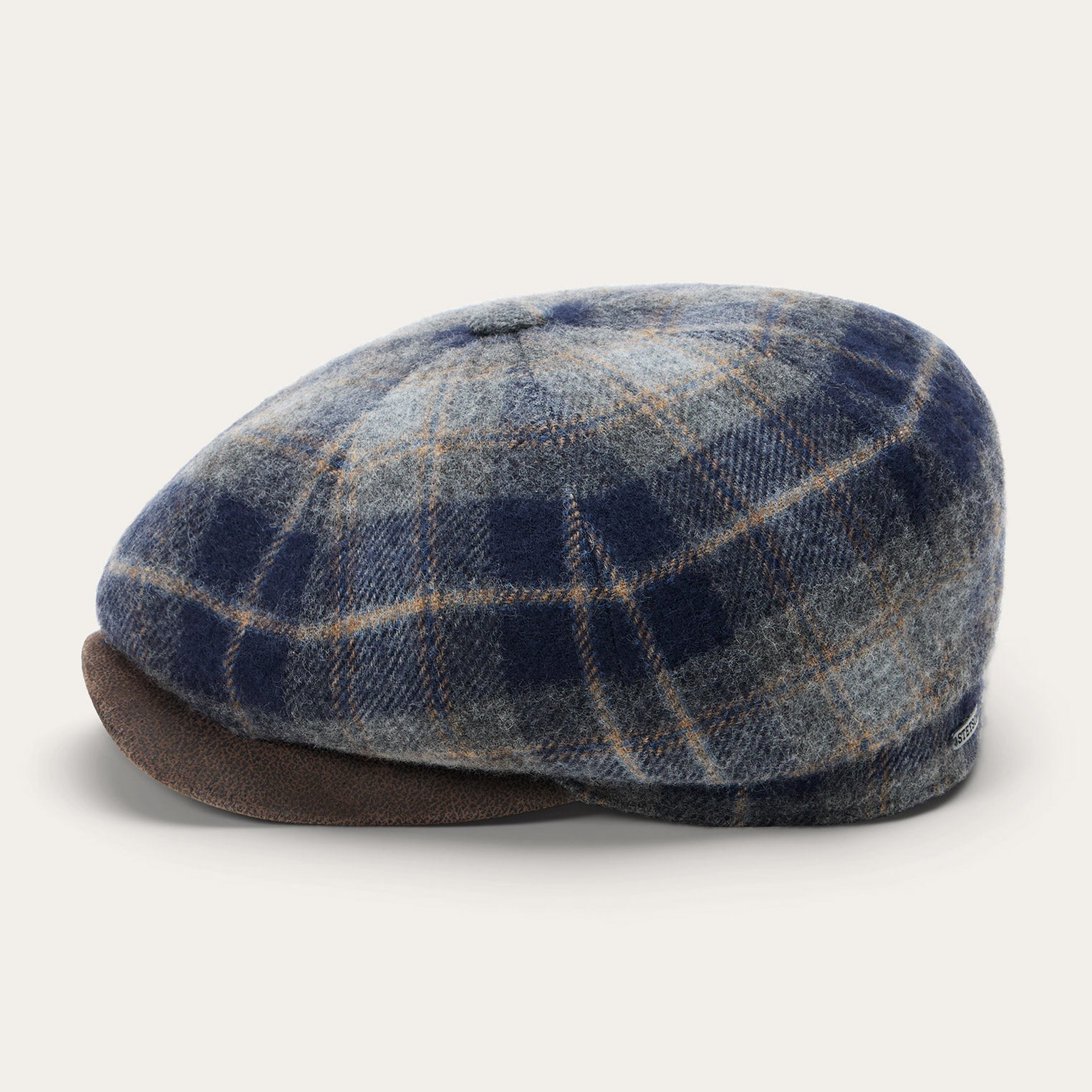 Wool Check Hatteras Blue/Grey Check | Stetson Hats