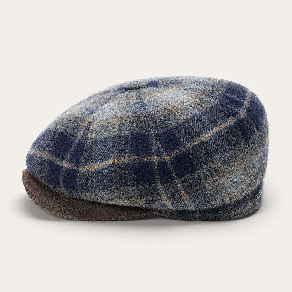 Wool Check Hatteras Blue/Grey Check | Stetson Hats