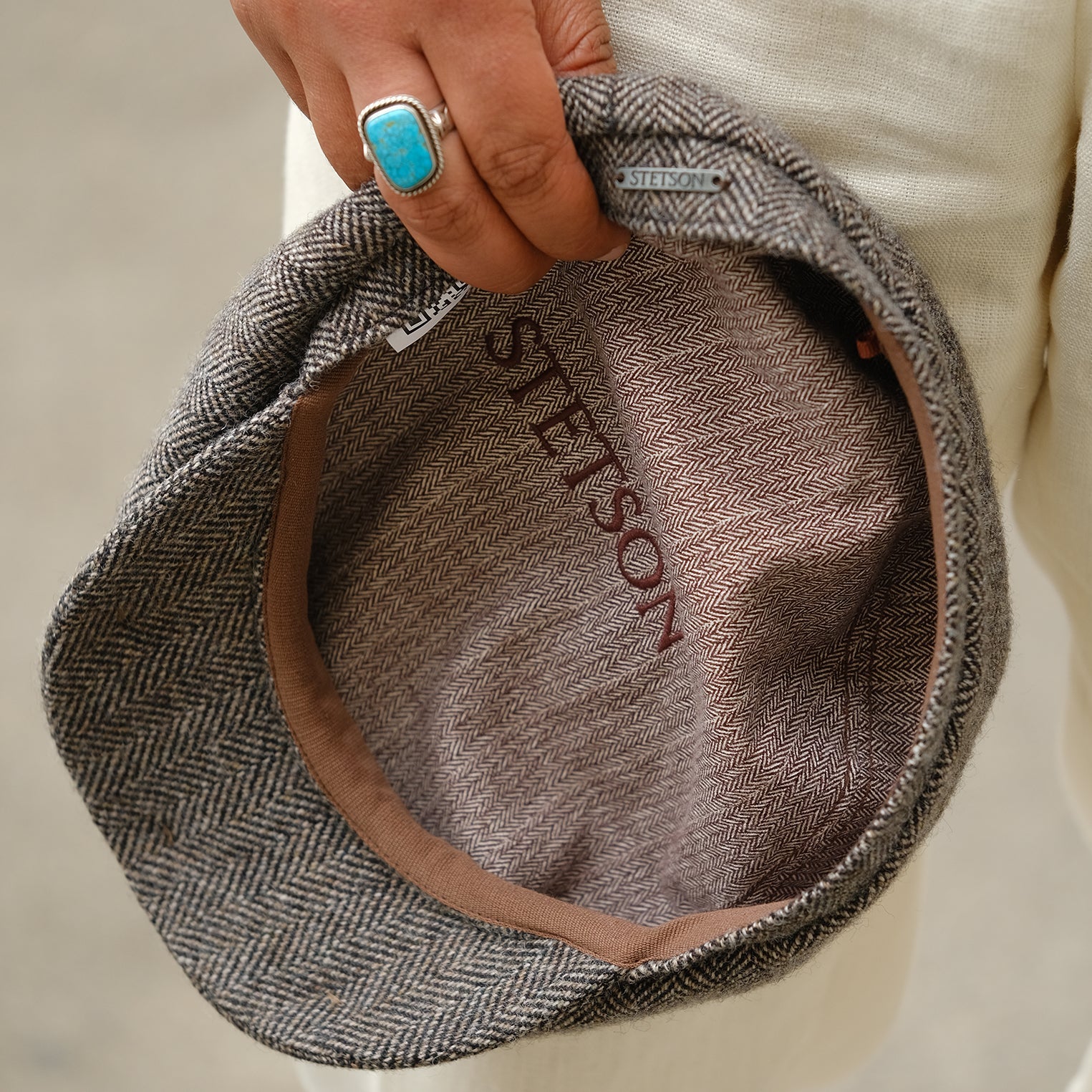Wool Herringbone Hatteras Grey Herringbone | Stetson Hats