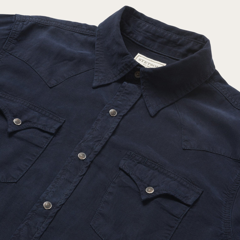 Navy Twill Shirt Blue | Stetson Men