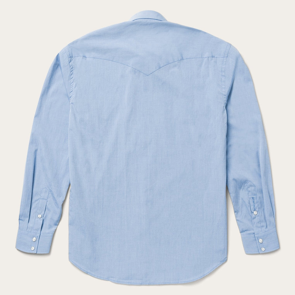 Blue End On End Solid Shirt Blue | Stetson Men