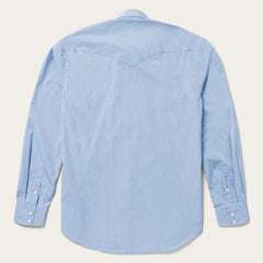 Blue End On End Solid Shirt Blue | Stetson Men