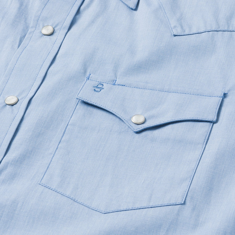Blue End On End Solid Shirt Blue | Stetson Men