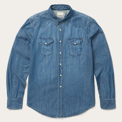 Medium Blue Denim Shirt Blue | Stetson Men