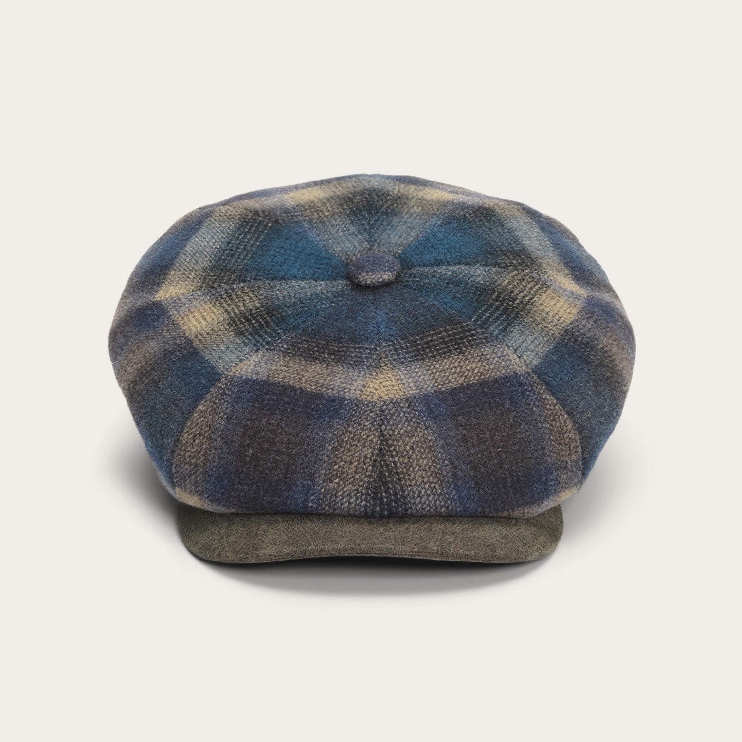 Hatteras Virgin Wool Cap Blue/Beige Check | Stetson Hats
